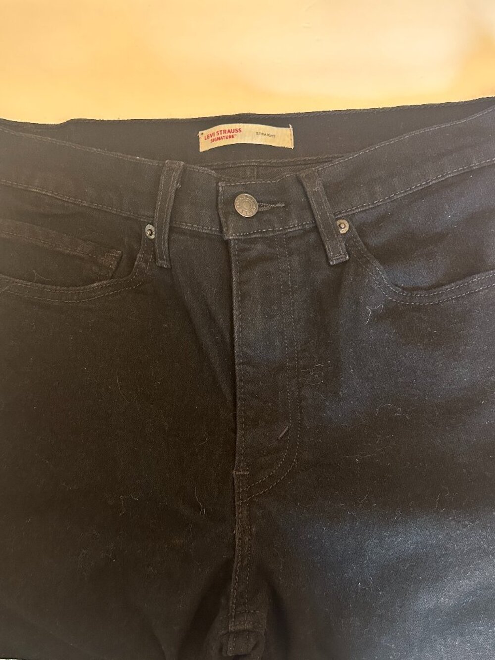 Levi Strauss Signature Black Jeans Straight Leg Grunge Minimalist 34x32💡